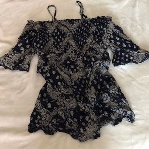 Over the Shoulder Shorts Romper